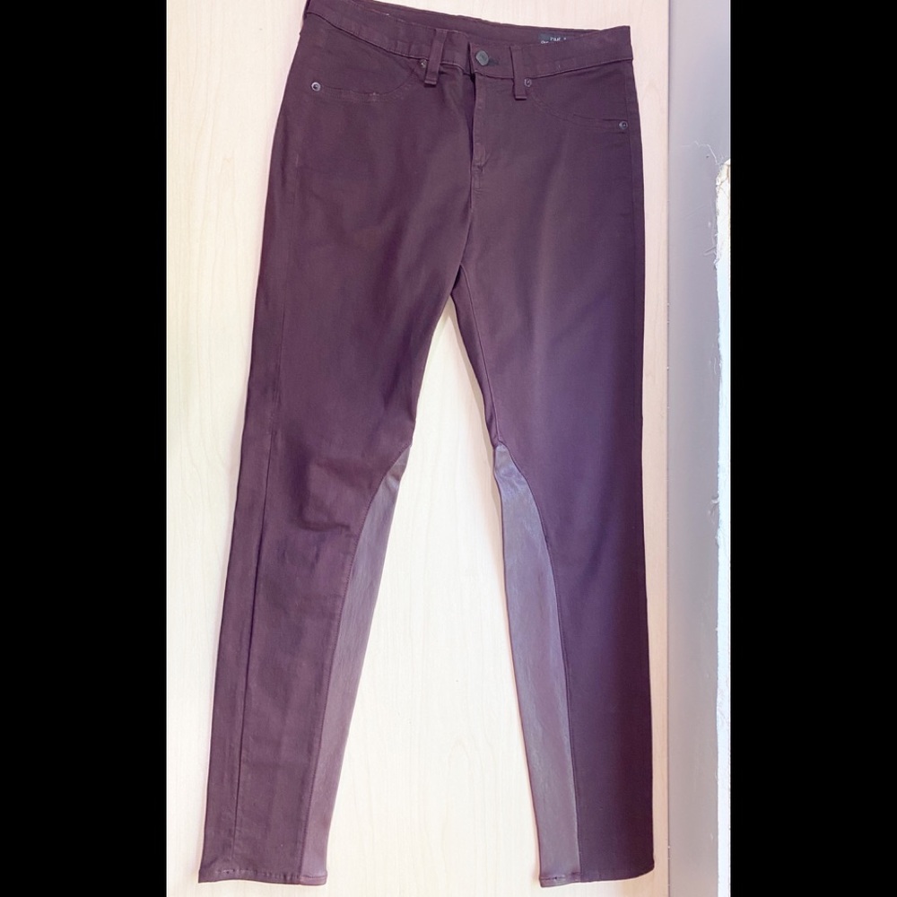 Rag & Bone Burgundy Intermix Leather Denim/Jeans